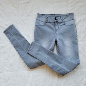 HT LoveSick Black and White Pinstripe Skinny Jeans